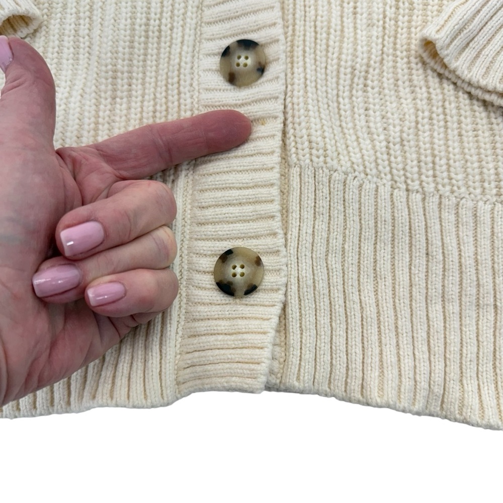 Faherty Boyfriend Cardigan Small Natural / Cream - Picture 9 of 15